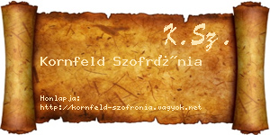 Kornfeld Szofrónia névjegykártya
